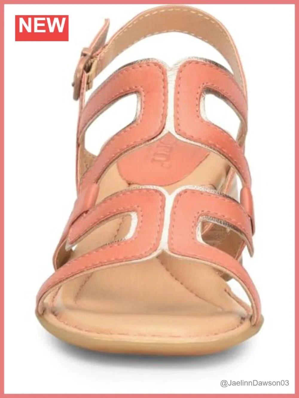 Born Sofia Women's Block Heel Slide Sandals Leather Hook & Loop